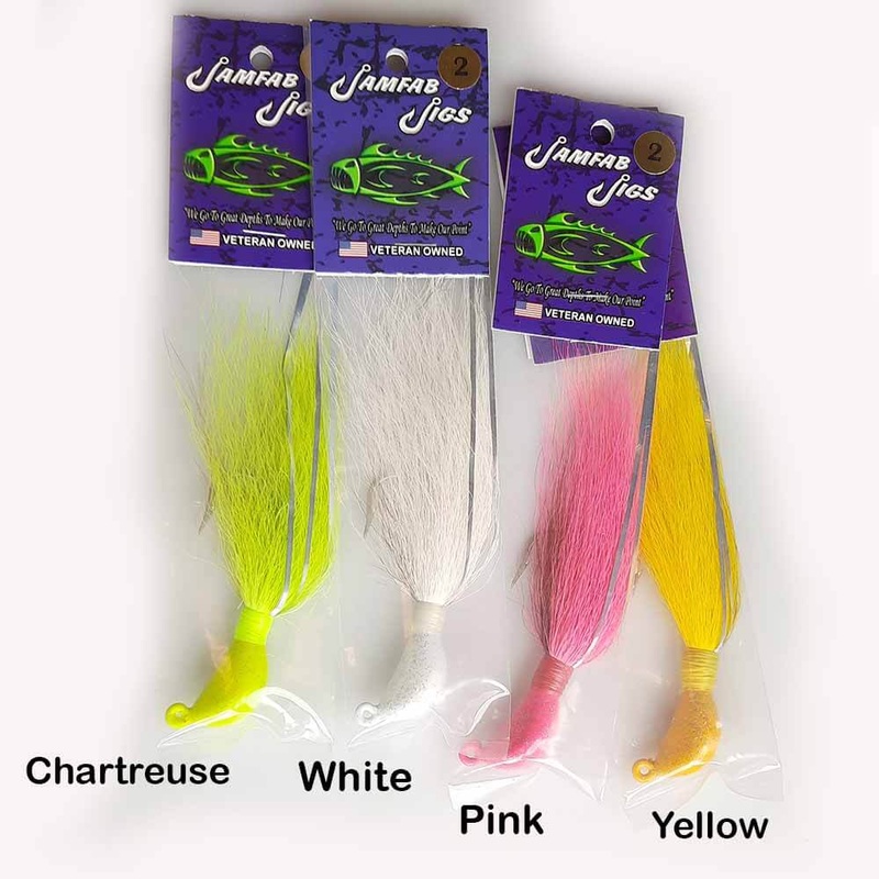 Jamfab Jigs Banana Jig 1OZ CHARTREUSE HEAD CHARTREUSE HAIR