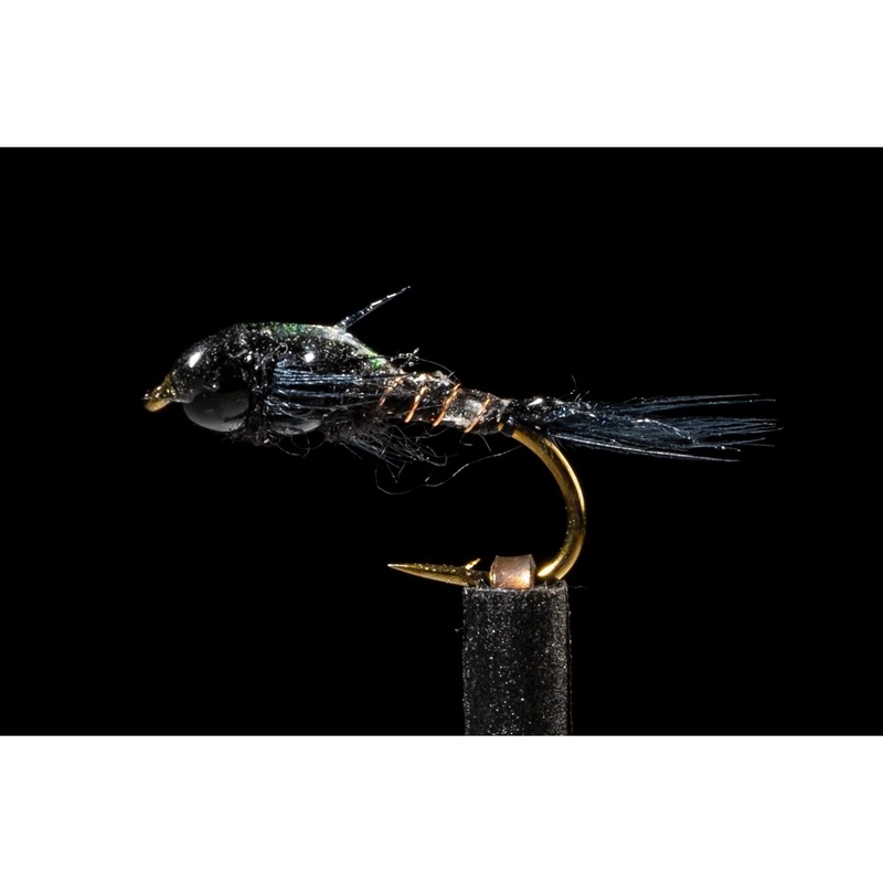 Two Bead Hooker – Black Freshwater Fly #16