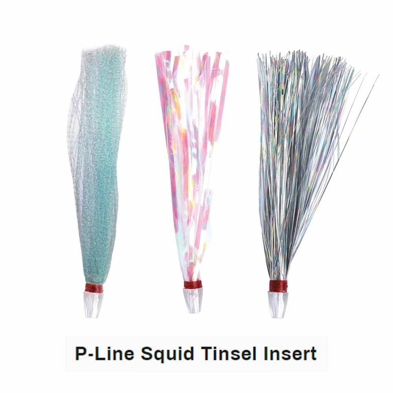 P-Line 4.5In Tinsel Squid Inserts 3Pk LIGHT BLUE