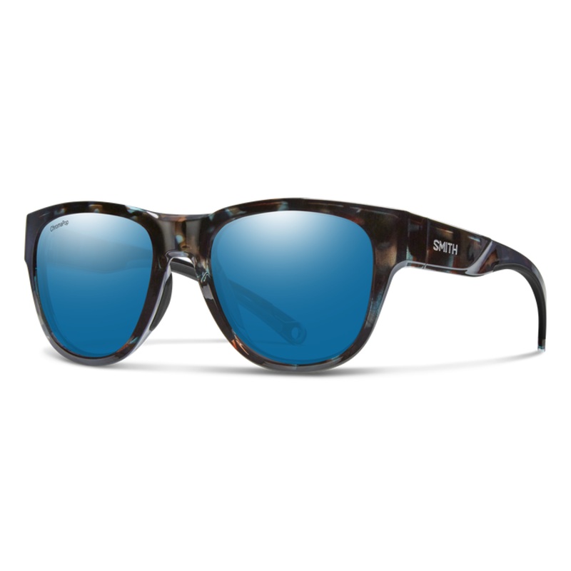 Smith Optics Rockaway Sky Tortoise Frame Glass Blue Mirror Lens Performance Sunglasses