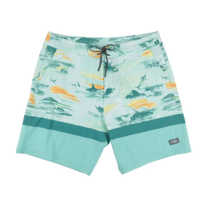AFTCO Cocoboardie Fishing Boardshorts Ocean Wave 28