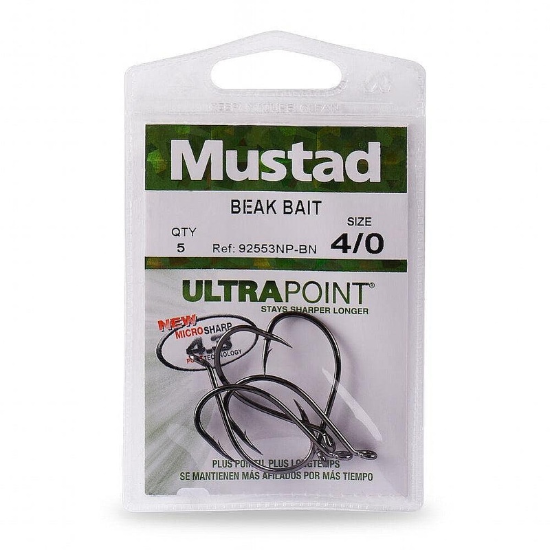 Mustad 92553NP Black Nickel Octopus Hook 1/0 25 Pack