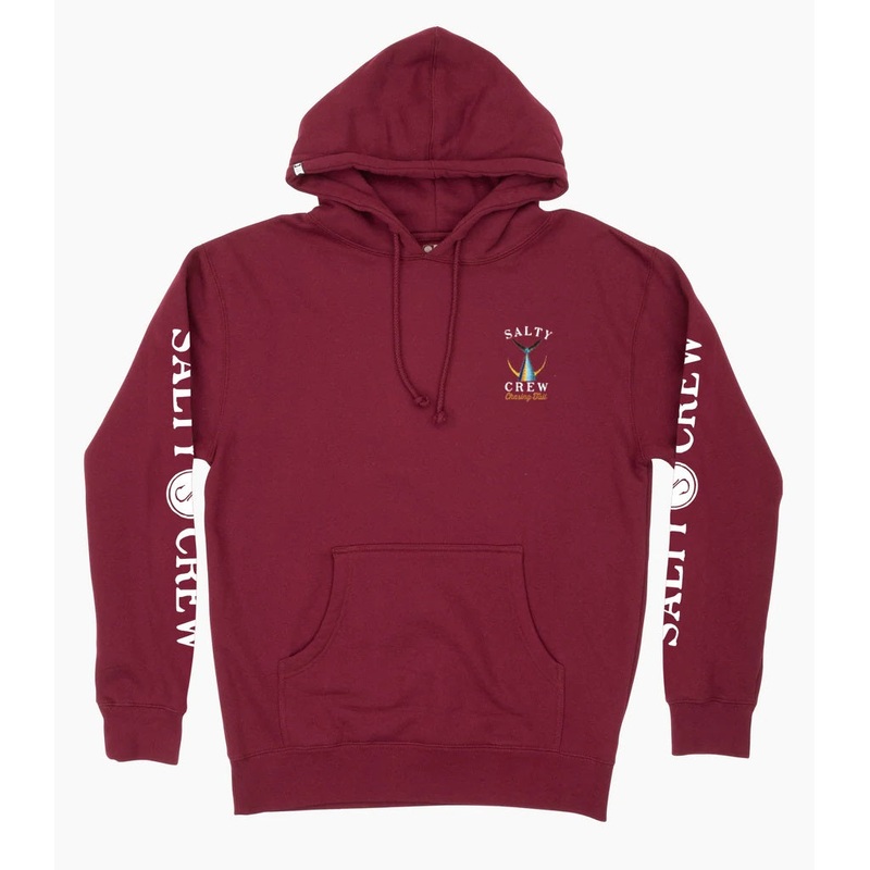 Salty Crew Tailed Hooded Fleece Hoodie – Burgundy Large