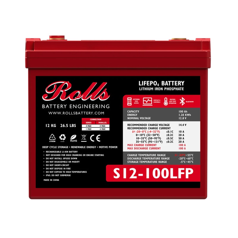 12V 100AH LIFEPO BATTERY – WITH INTEGRATED SCREEN