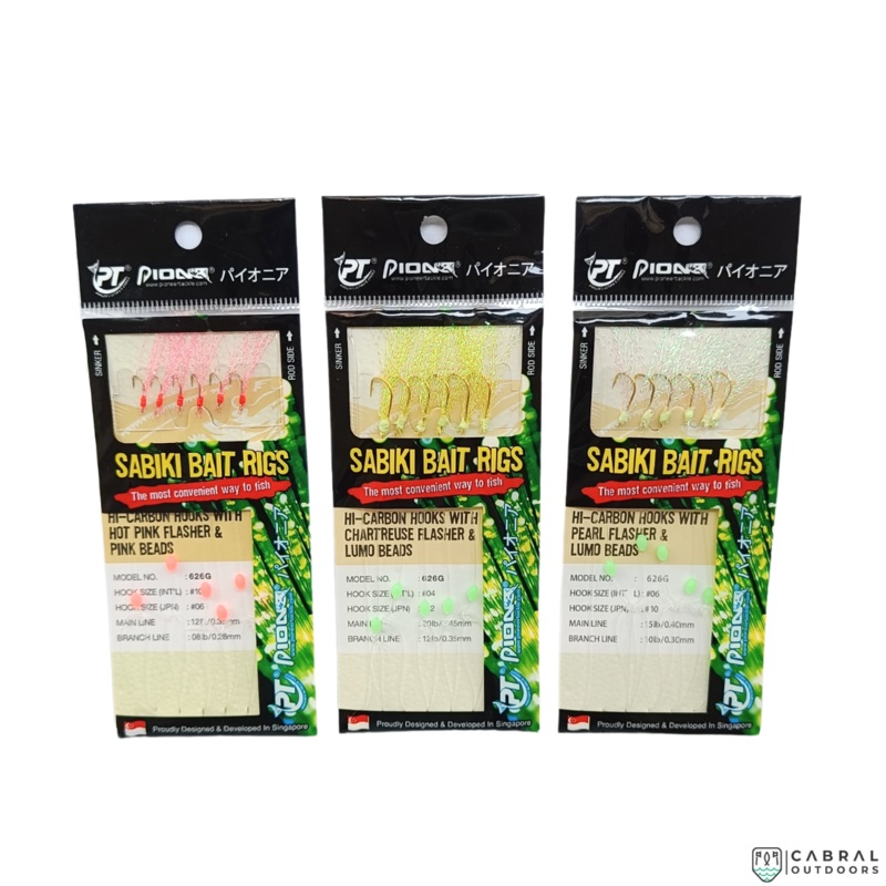 Pioneer Sabiki Bait Rigs 626G | #8-#12 Pearl #04