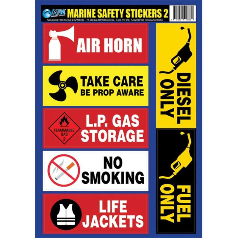 AFN Marine Safety Boat Sticker Pack Pack 1
