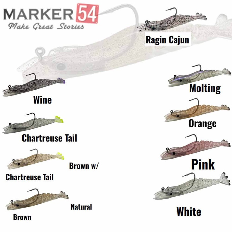 Marker 54 Glide Shrimp Lure BROWN CHARTREUSE