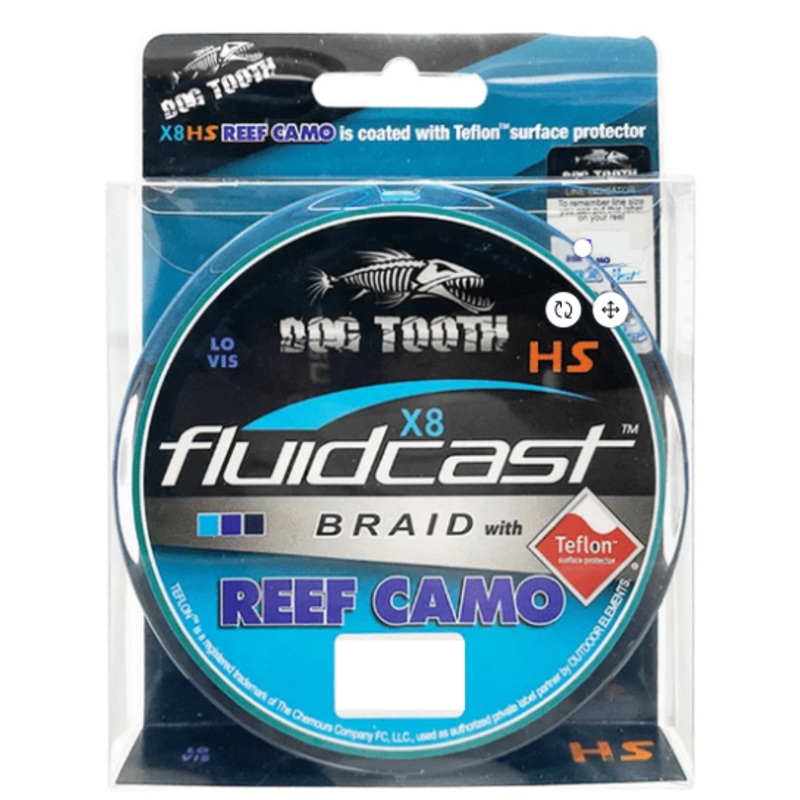 Dog Tooth Fluidcast Reef Camo X8 Braid 2000m/20lb Multi Colour