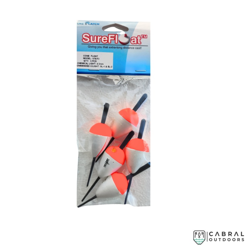 Sure Catch New Model Foam Cone Float F3 -5pcs