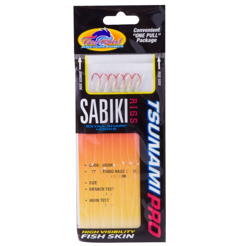Tsunami Glo Red Head Sabiki Bait Jig Rig 10