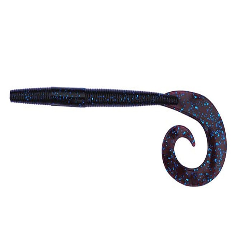 Big Bite Baits Kriet Tail Worm Blue Fleck 10″ 8 Pack