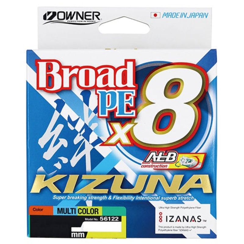 Owner Kizuna X8 PE 300m Multi Colour Braided Fishing Line 20lb