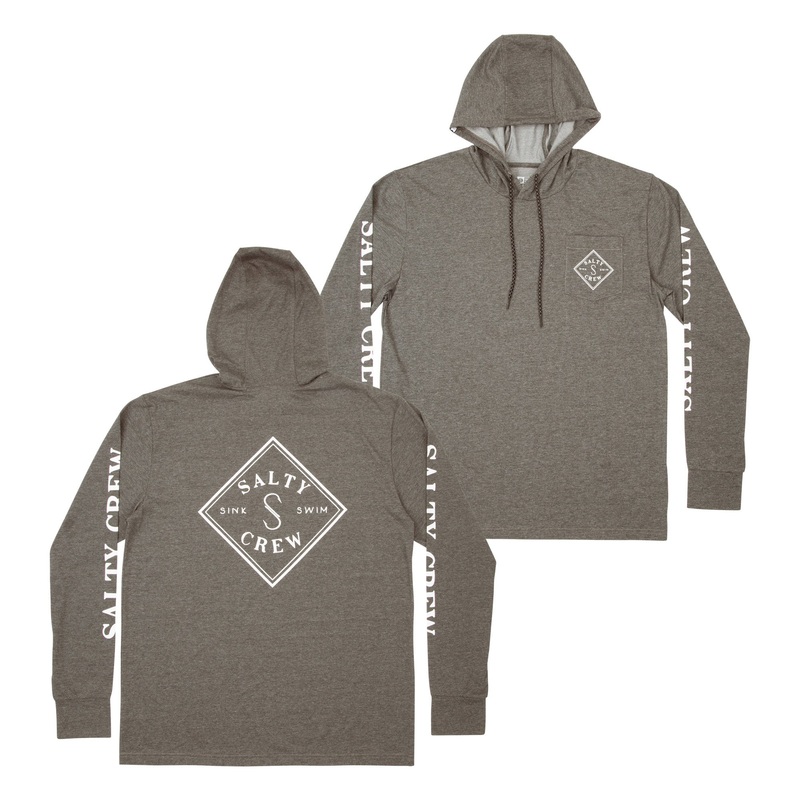 Salty Crew Tippet Pocket Hood Tech Tee – Black Large