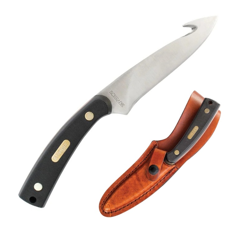 Old Timer Gut Hook Skinner Fixed Blade Knife 3.75 INCH BROWN