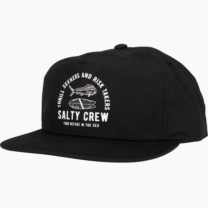 Salty Crew Lateral Line 5 Panel Hat Black