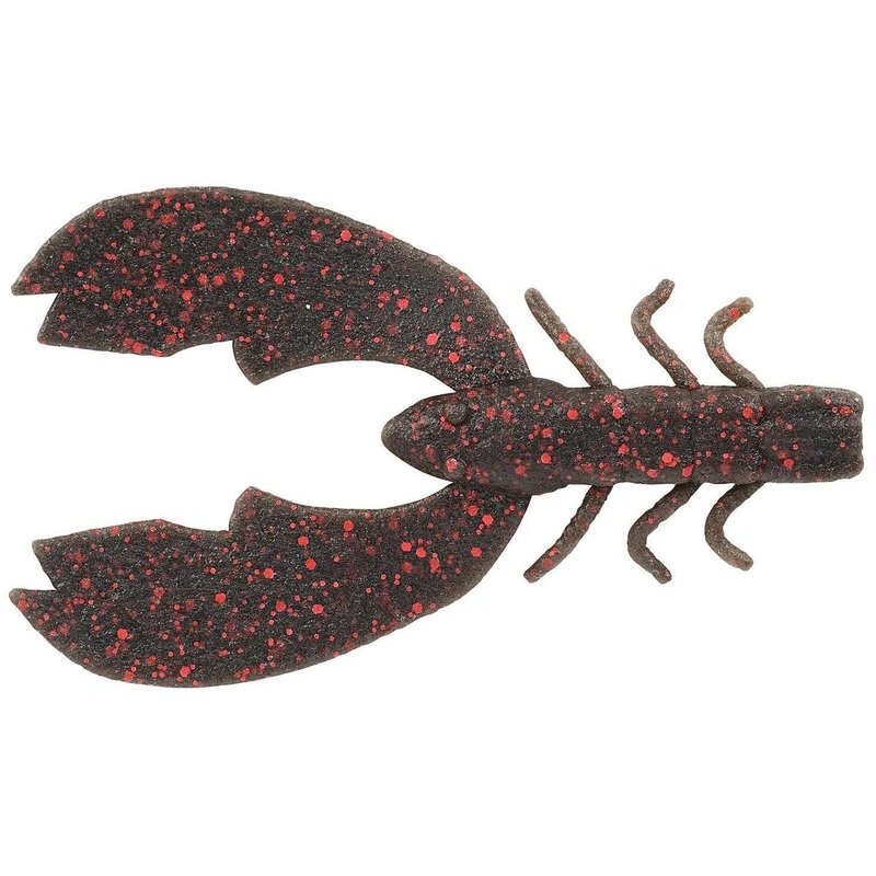 Berkley Powerbait Maxscent Chigger Craw Black Red Fleck 3″ 8pk