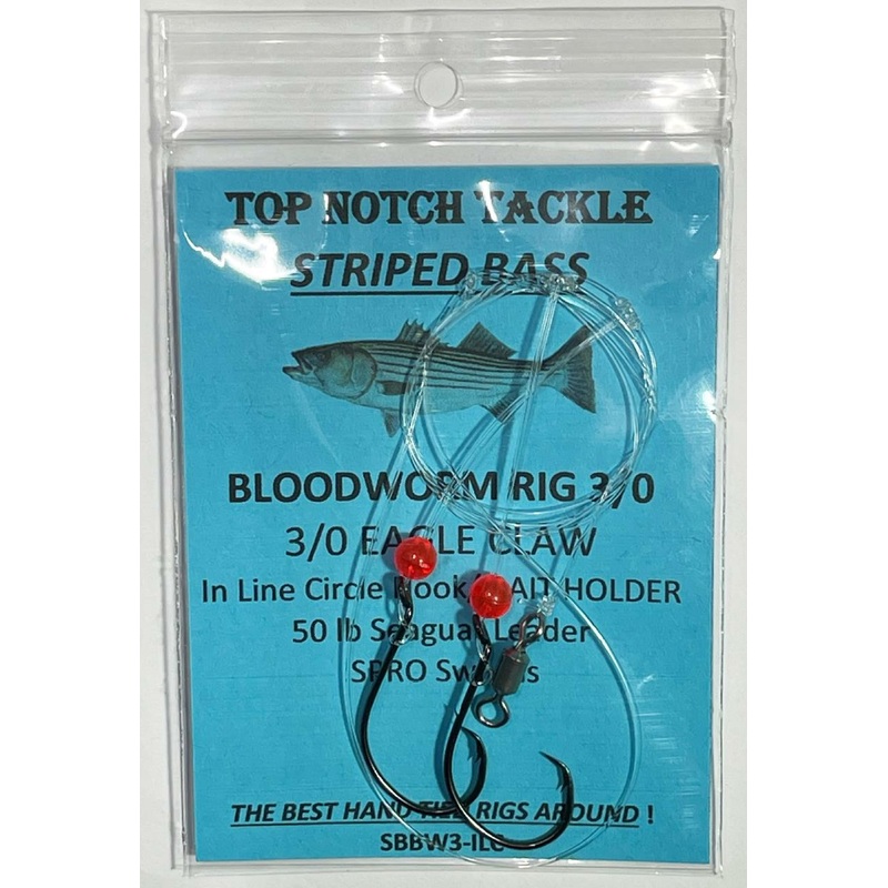 Top Notch Tackle Bloodworm Bait Holder Circle Hook Rig 3/0