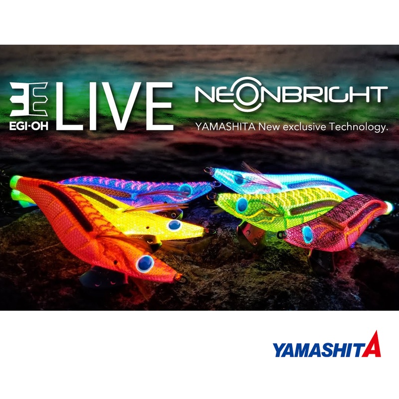 Yamashita EGI-OH LIVE NEON BRIGHT Squid Jig Size #3.5 062 MR (NEON BRUGHT RED & Red tape)