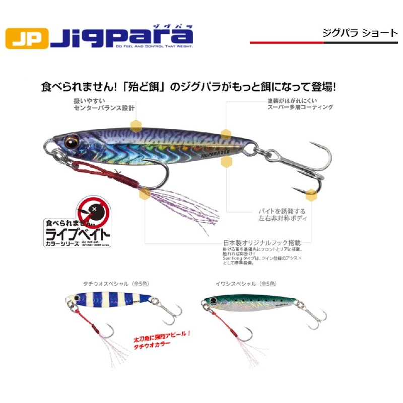 Major Craft Jigpara Short Metal Jig 30g #01 IWASHI