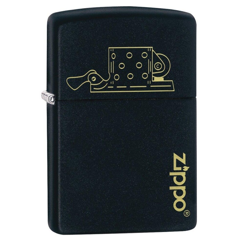POCKET LIGHTER – ZIPPO –  LOGO WITH INSERT DESIGN BLACK MATTE GENUINE WINDPROOF LIGHTER #49218