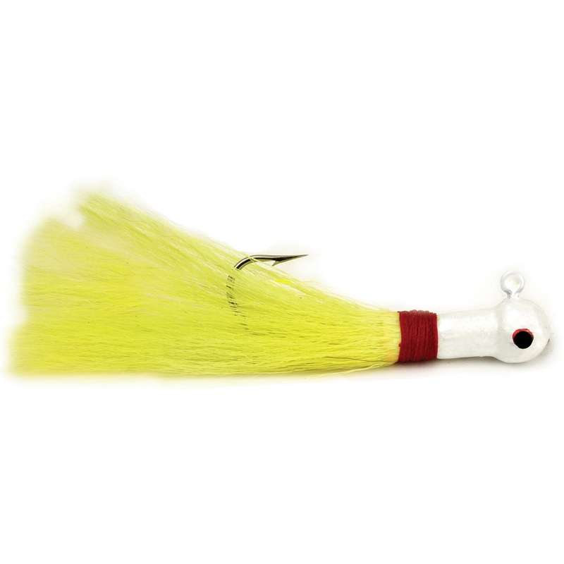 Sea Striker Popeye Bucktail White/Chartreuse Size 1/2oz 4/0 2pk