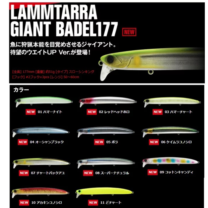 APIA LAMMTARRA GIANT BADEL 177 Minnow 177mm 51g 09 Cotton Candy