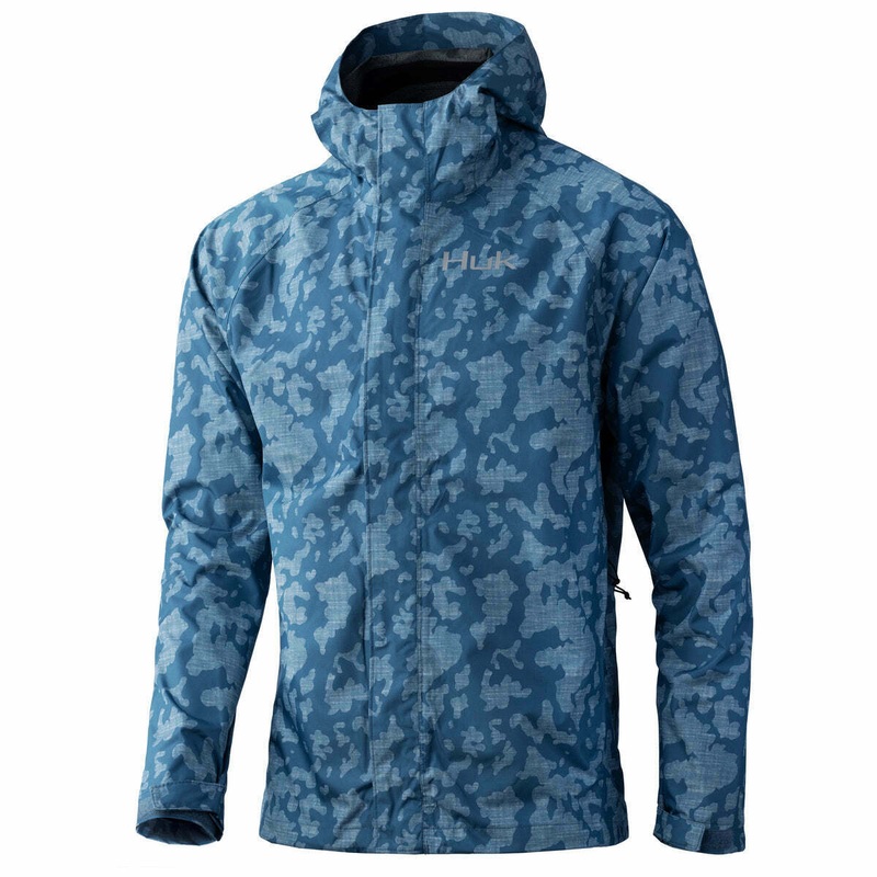 Huk Running Lakes Gunwale Rain Jacket H4000113 – Choose Size / Color Titanium Blue (428) Medium