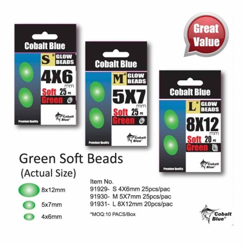 Cobalt Blue Pro Tackle Luminous Glow Beads S