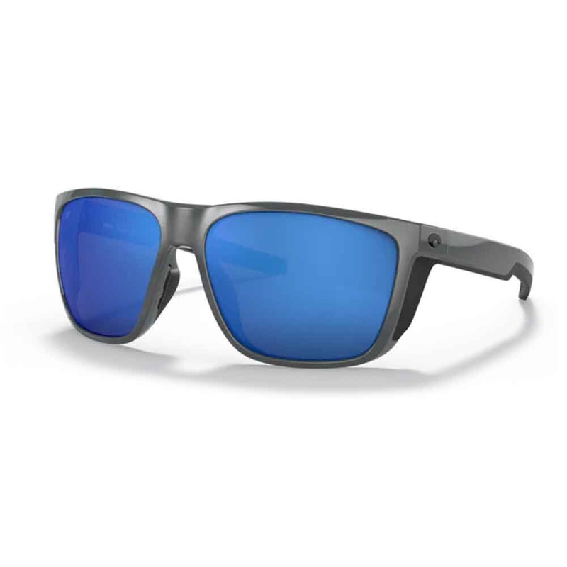 Costa Ferg XL Shiny Gray Polarized Sunglasses 580G BLUE MIRROR