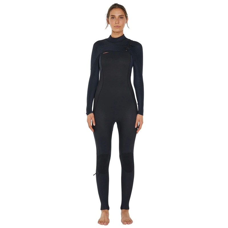 O’Neill Women’s Hyperfreak 3/2mm+ Steamer Chest Zip Wetsuit 10 Black