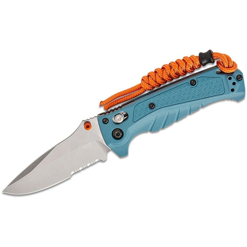 Benchmade Mini Adira Folding Knife Depth Blue Serrated