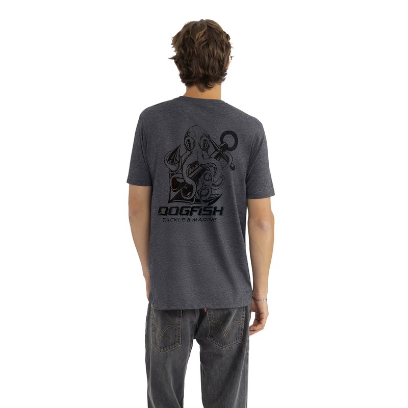 Dogfish Short Sleeve T-Shirt Octopus Logo Charcoal Small