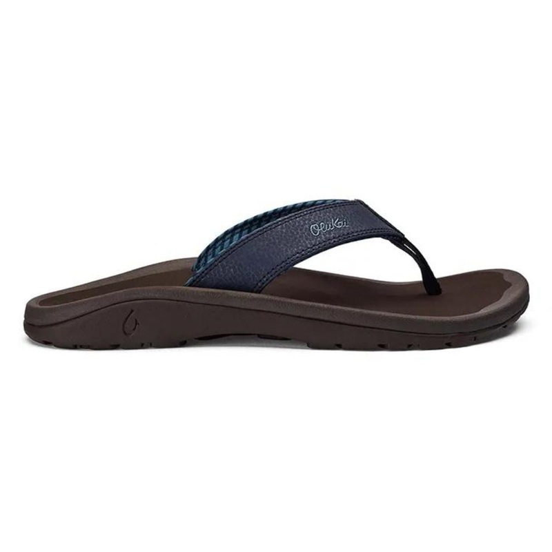 Olukai Ohana Thong Mens Blue Depth Espresso US8 Blue Depth Espresso