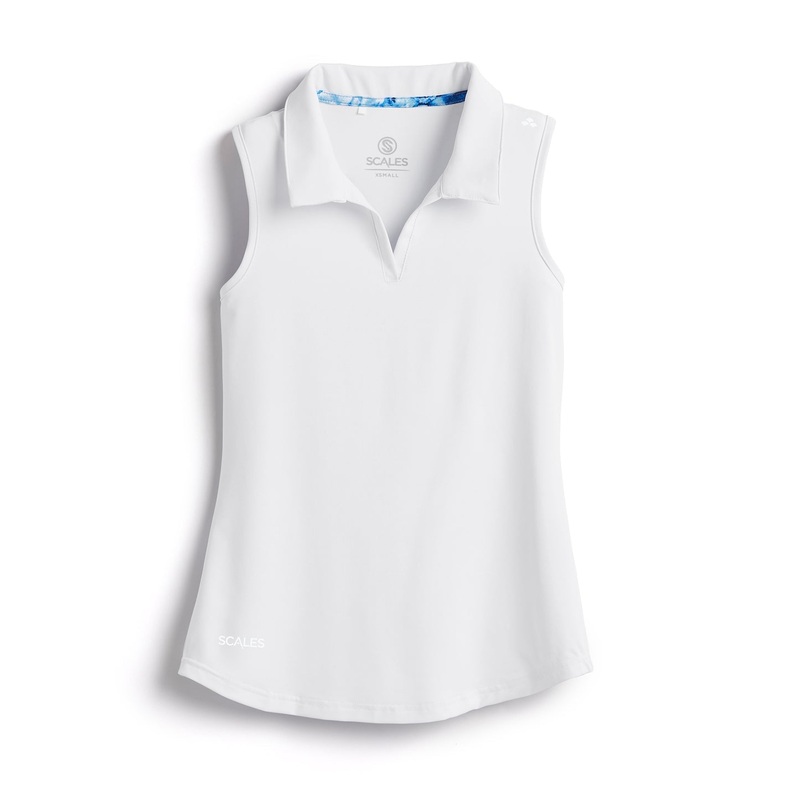 SCALES Offshore Core Womens Sleeveless Polo Aqua XSmall