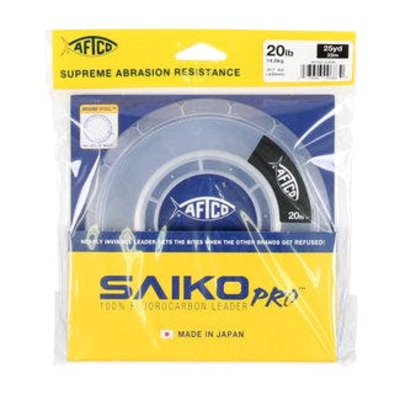 Aftco Saiko Pro 100% Fluorocarbon Leader, 25 Yard 20LB