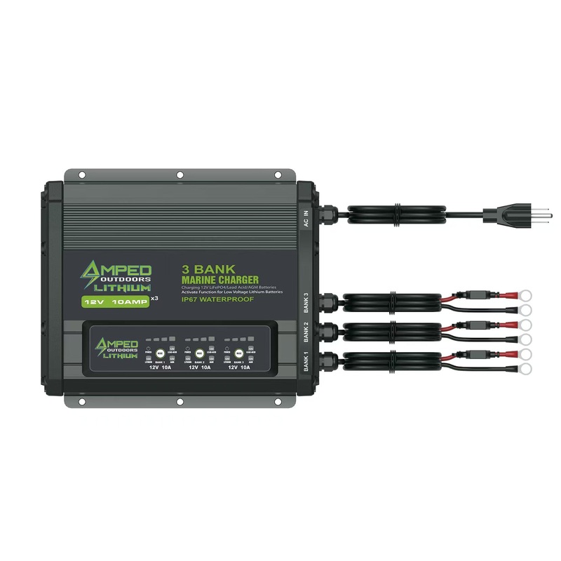 Amped Outdoors 3 Bank 12V On-Board Battery Charger