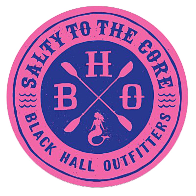 BHO “Salty to the Core” Mermaid Badge 4 Inch Round Decals/Stickers Pretty in Pink