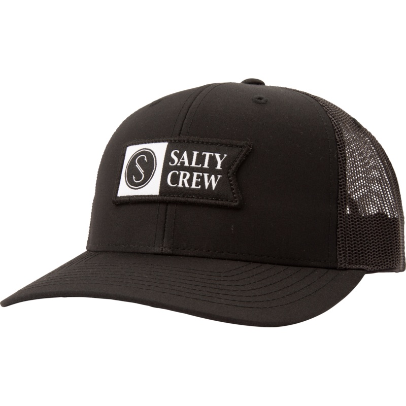 Salty Crew Pinnacle 2 Retro Trucker Cap Hat Black