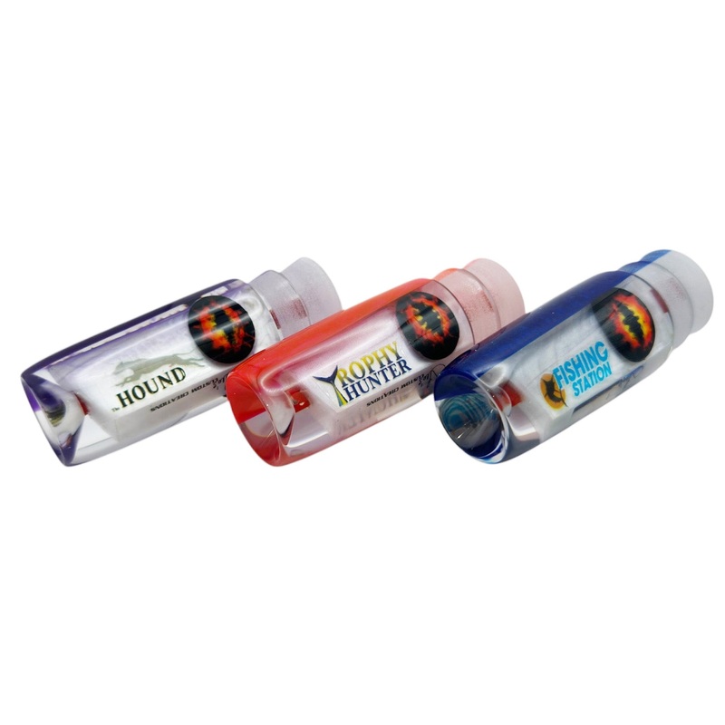 Leo’s Lures 9″ CUSTOM Skirted Trolling Lure Blue Head