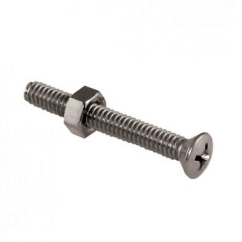 Marpac Stainless Steel Phillips Pan Head Machine Screw With Nut #8 x 32 x 1″ 6ct 7-5410