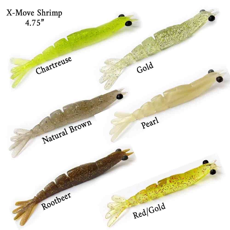 Monster3X X-Move Shrimp  4 3/4In 2Pk CHARTREUSE