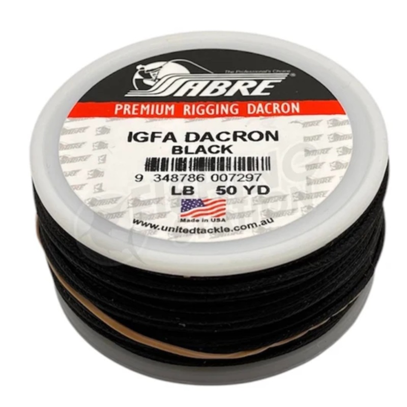 Sabre Premium IGFA Rigging Dacron Black 20LB/50YD