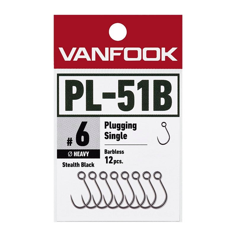 Freshwater Hook – Vanfook – PL-51B Plugging Single Heavy Wire Barbless #10 (12pcs)