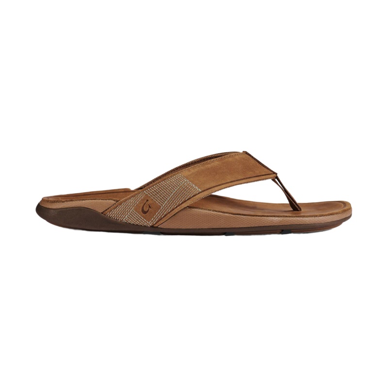 OluKai Mens Tuahine Sandals-Toffee/Toffee 8