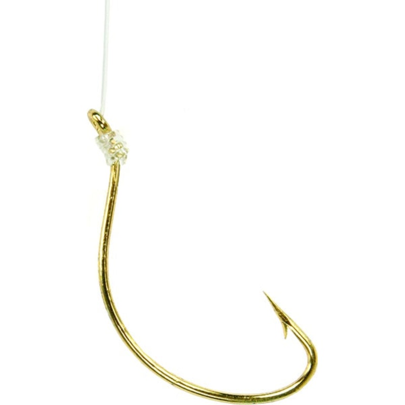 Sea Striker Snelled Hooks Gold Wide Gap 6pk Size 1 12″