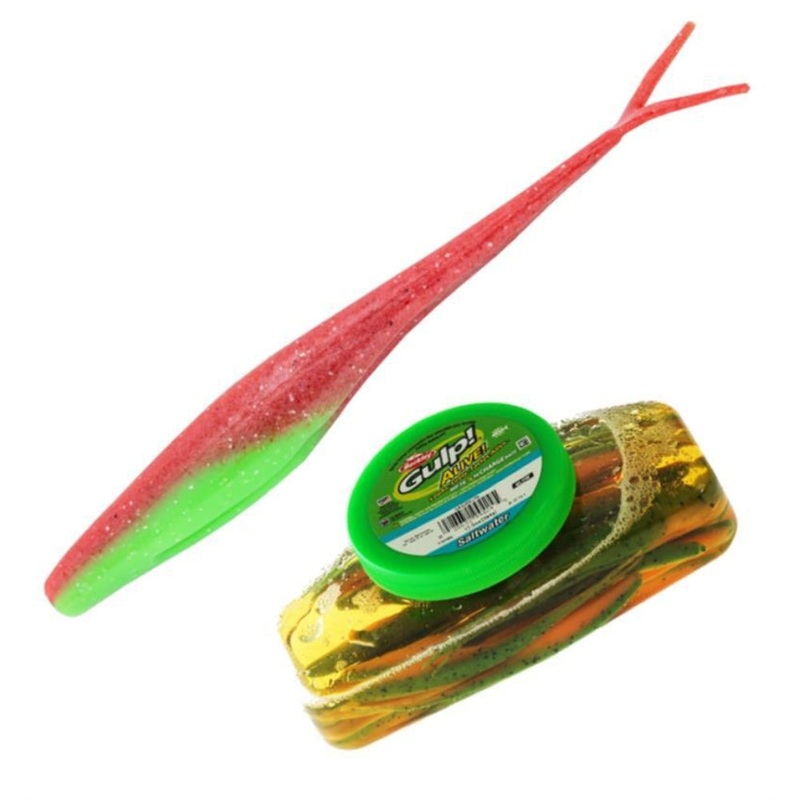 Berkley Gulp Alive Jerk Shad 5 INCH BLUE PEPPER NEON