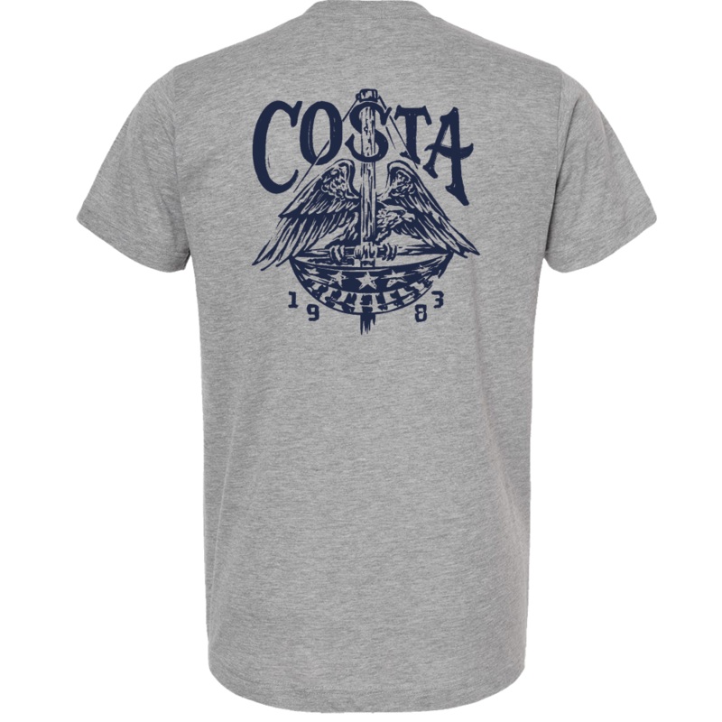 COSTA Freedom Eagle Short Sleeve Heather Grey Small