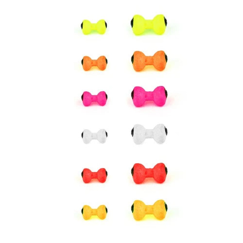 LEAD DUMBBELL EYES PAINTED CHARTREUSE SMALL