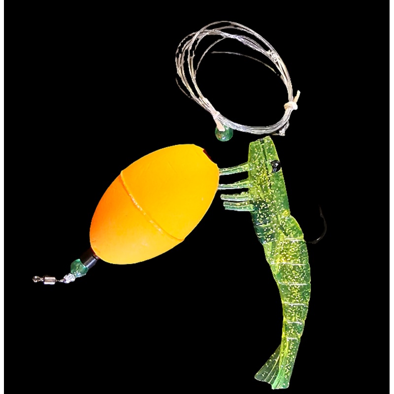 Dogfish Poppin Shrimp Rig 3″ Weighted Poppin Shrimp