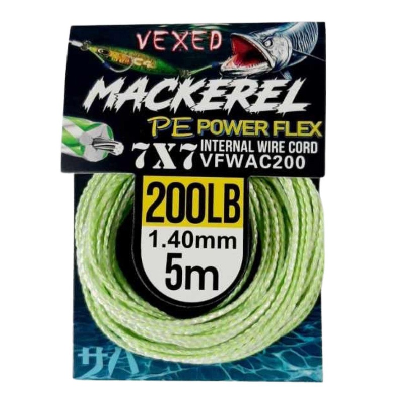 Vexed Mackerel PE Power Flex Wire Cord 5 Metres 125lb